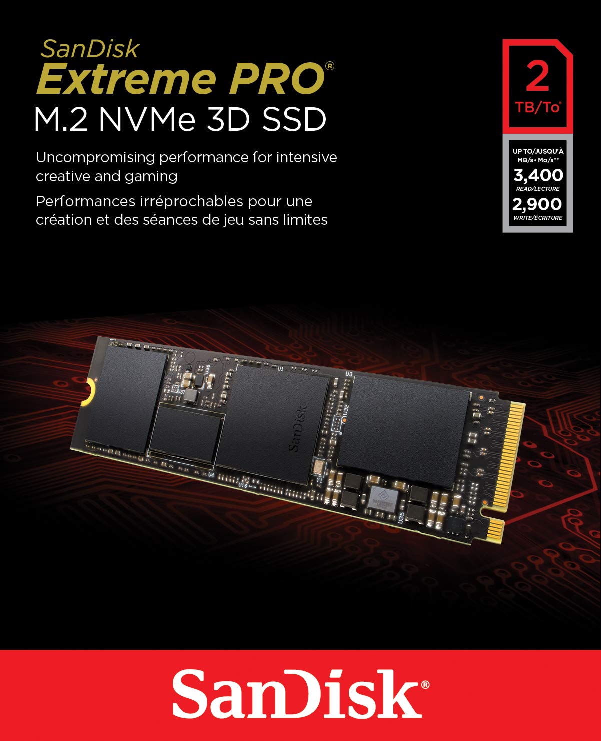 内蔵型SSD Sandisk Extreme M.2 NVMe SSD 2TB Amazon | SanDisk