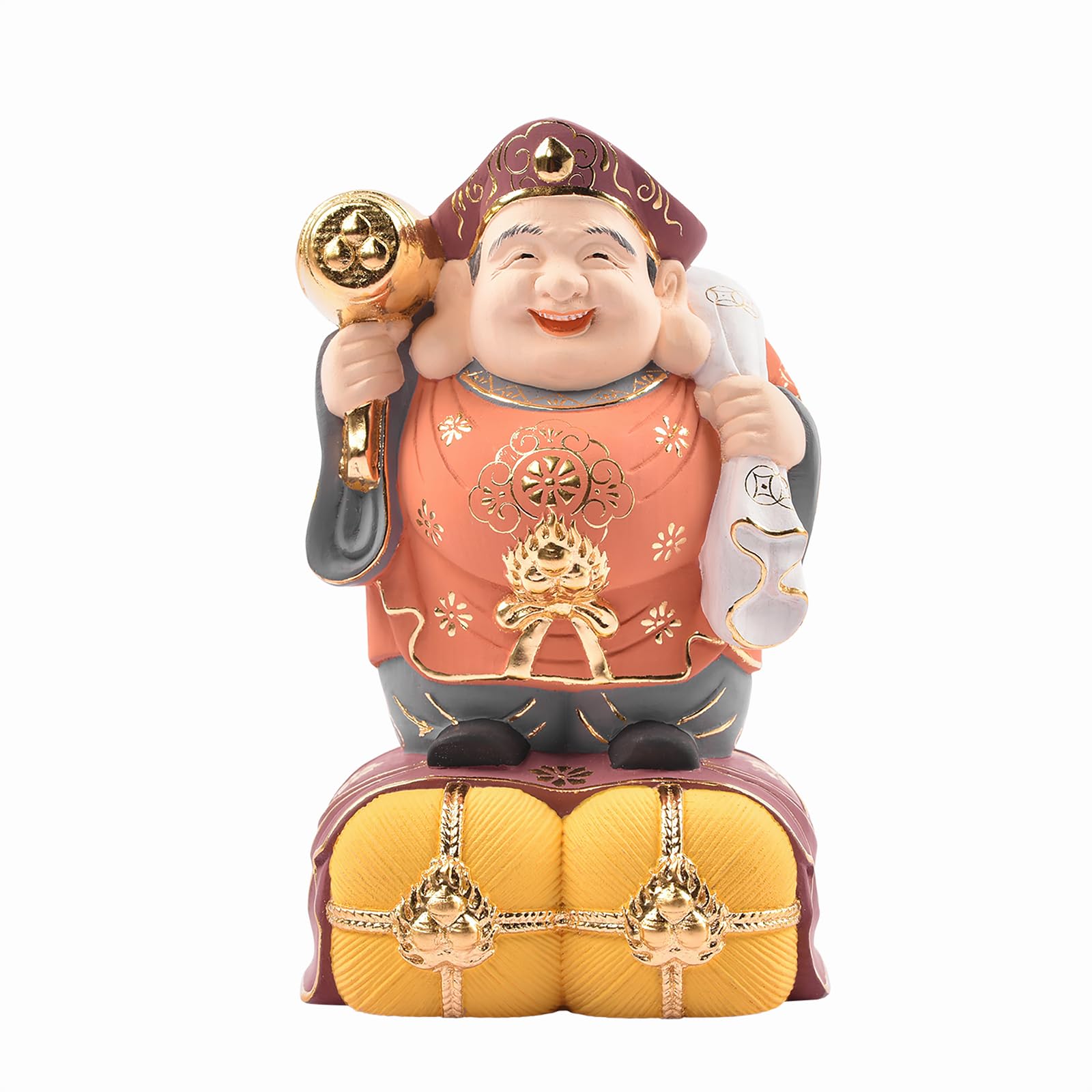 Amazon｜七福神 大黒天 木彫り 桧木製 縁起物 玄関置物 開運招福 商売