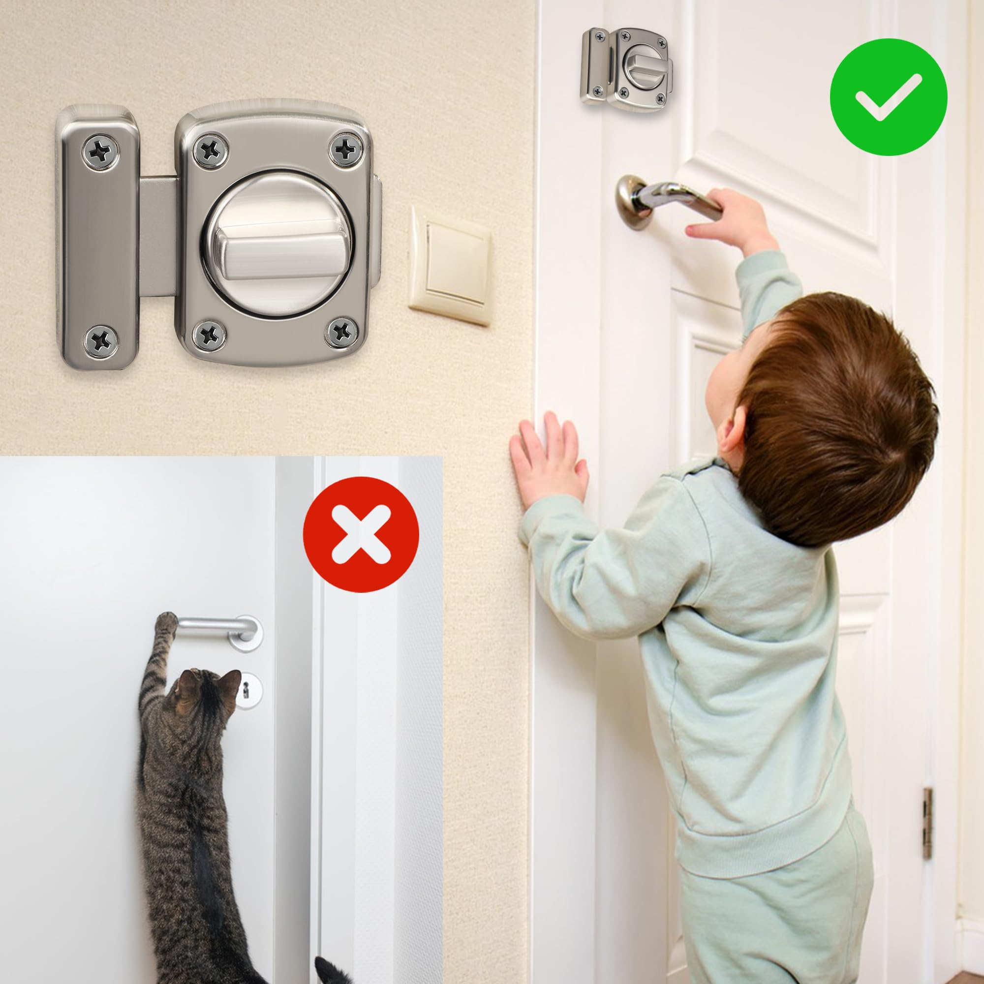 Amazon.co.jp: Alise 回転式ボルトロック 門扉用鍵 安全ドアロック