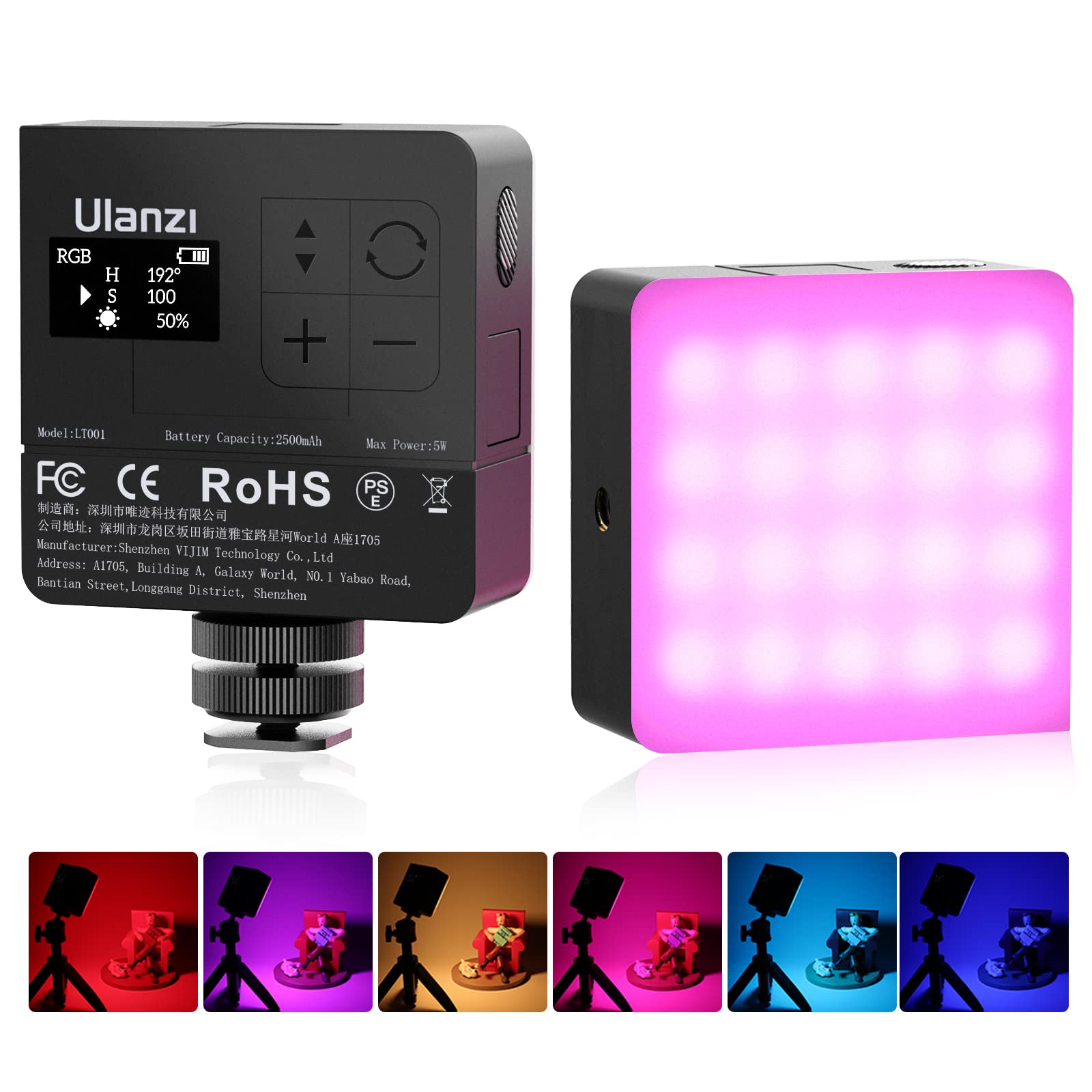 Amazon | Ulanzi RGB VL49 Pro LEDビデオライト 撮影用ライト 磁気増強