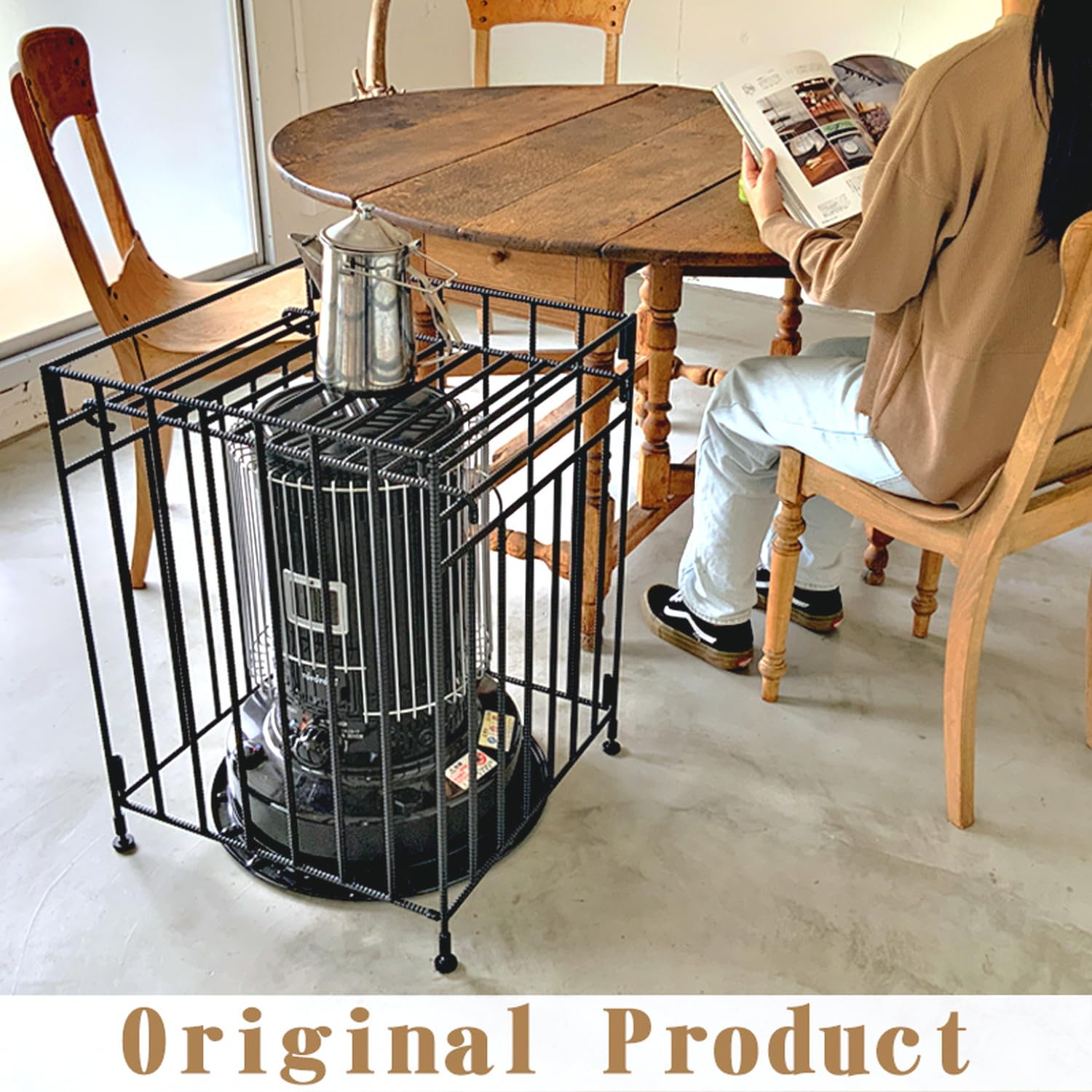 Amazon.co.jp: 武友工房 Lサイズ ストーブガード 折畳み 対流式 屋根