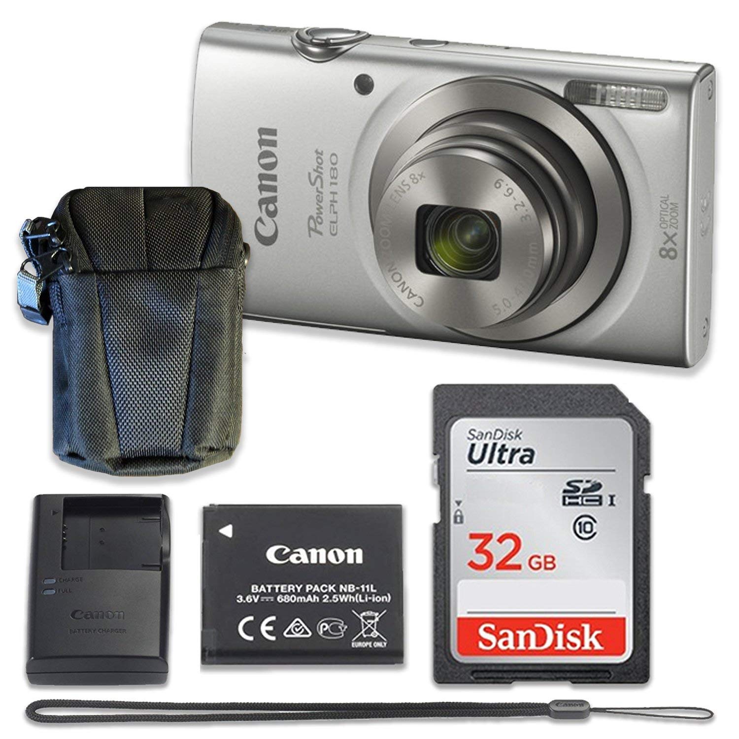 Amazon.com : Canon PowerShot ELPH 180 Digital Camera (Silver) with