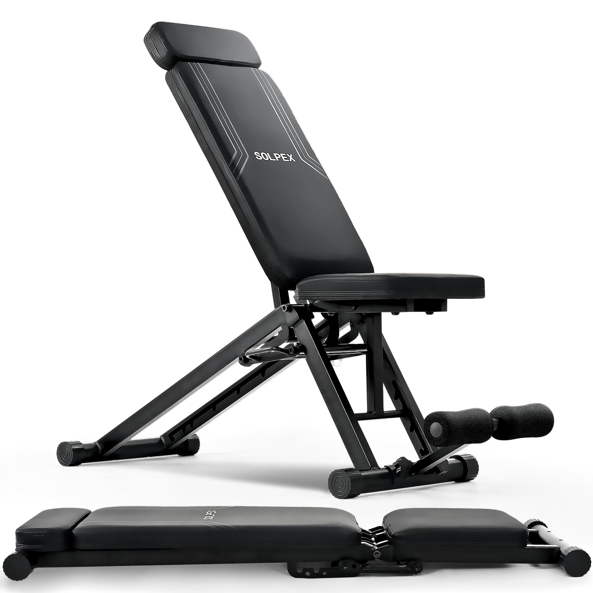 Amazon.co.jp: Solpex トレーニングベンチ インクラインベンチ 腹筋