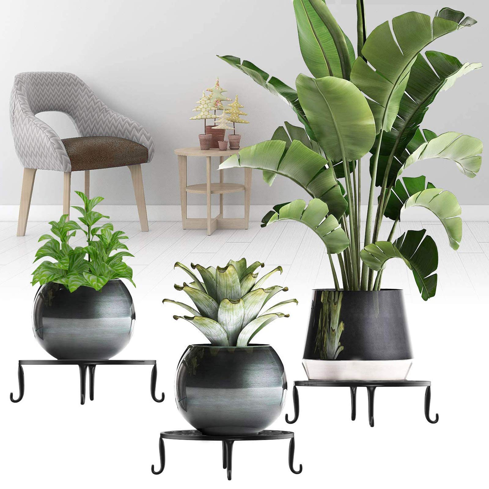 Amazon | BOLESKA 2個組 直径30CM 花台 アイアン フラワースタンド