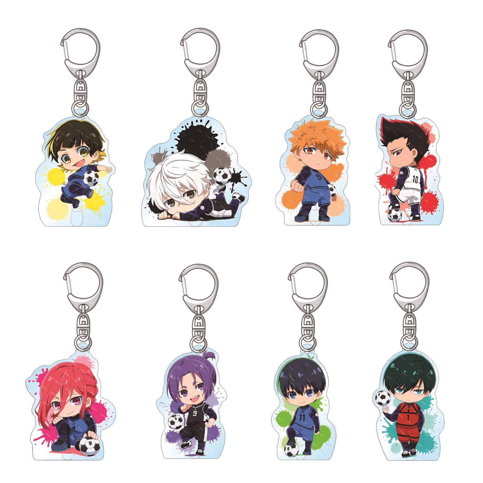 Amazon.co.jp: キーホルダー ブルーロック キーチェーン 8枚セット 潔