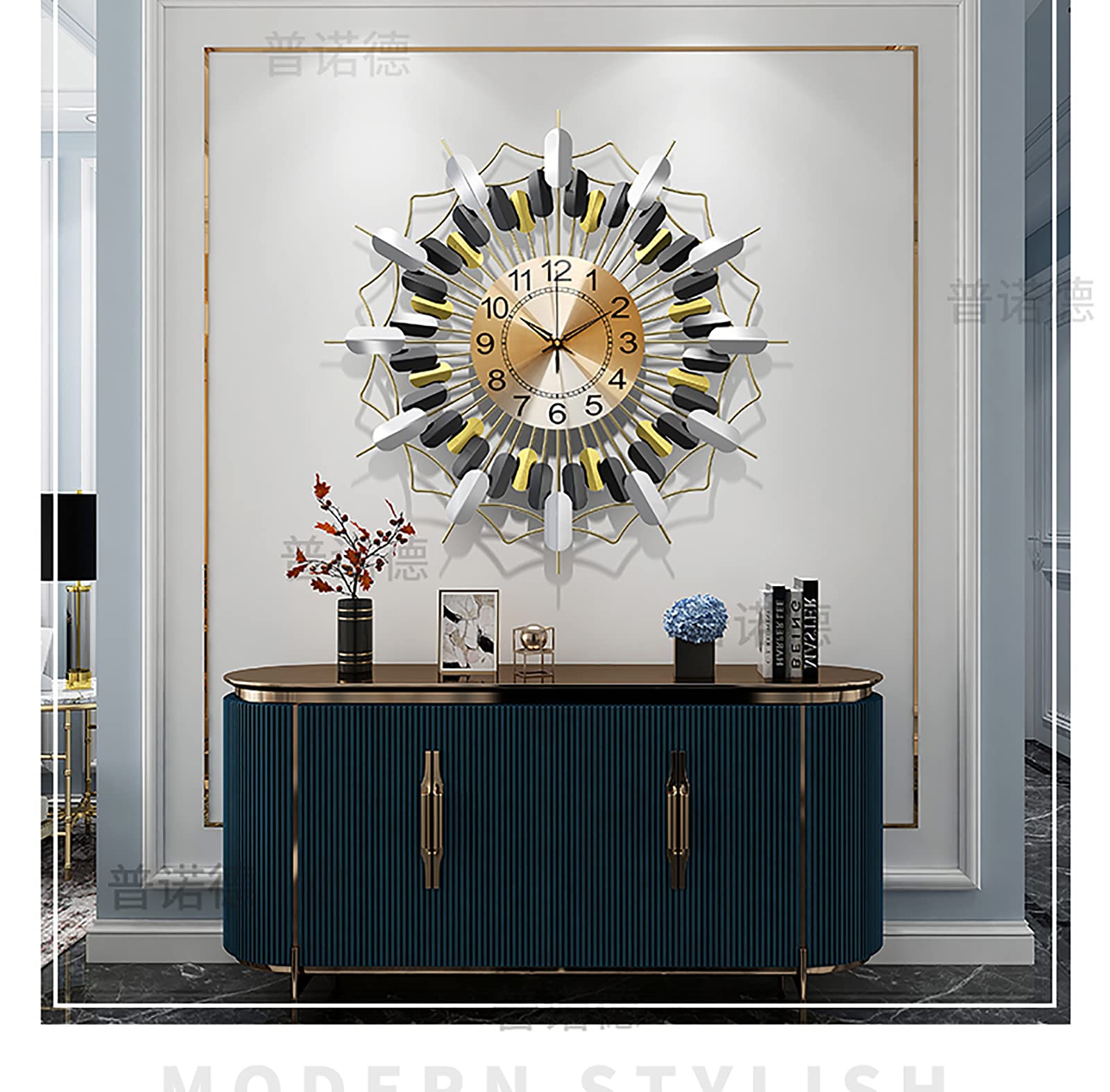 Amazon.co.jp: ミッドセンチュリー サンバーストクロック 大型 スター