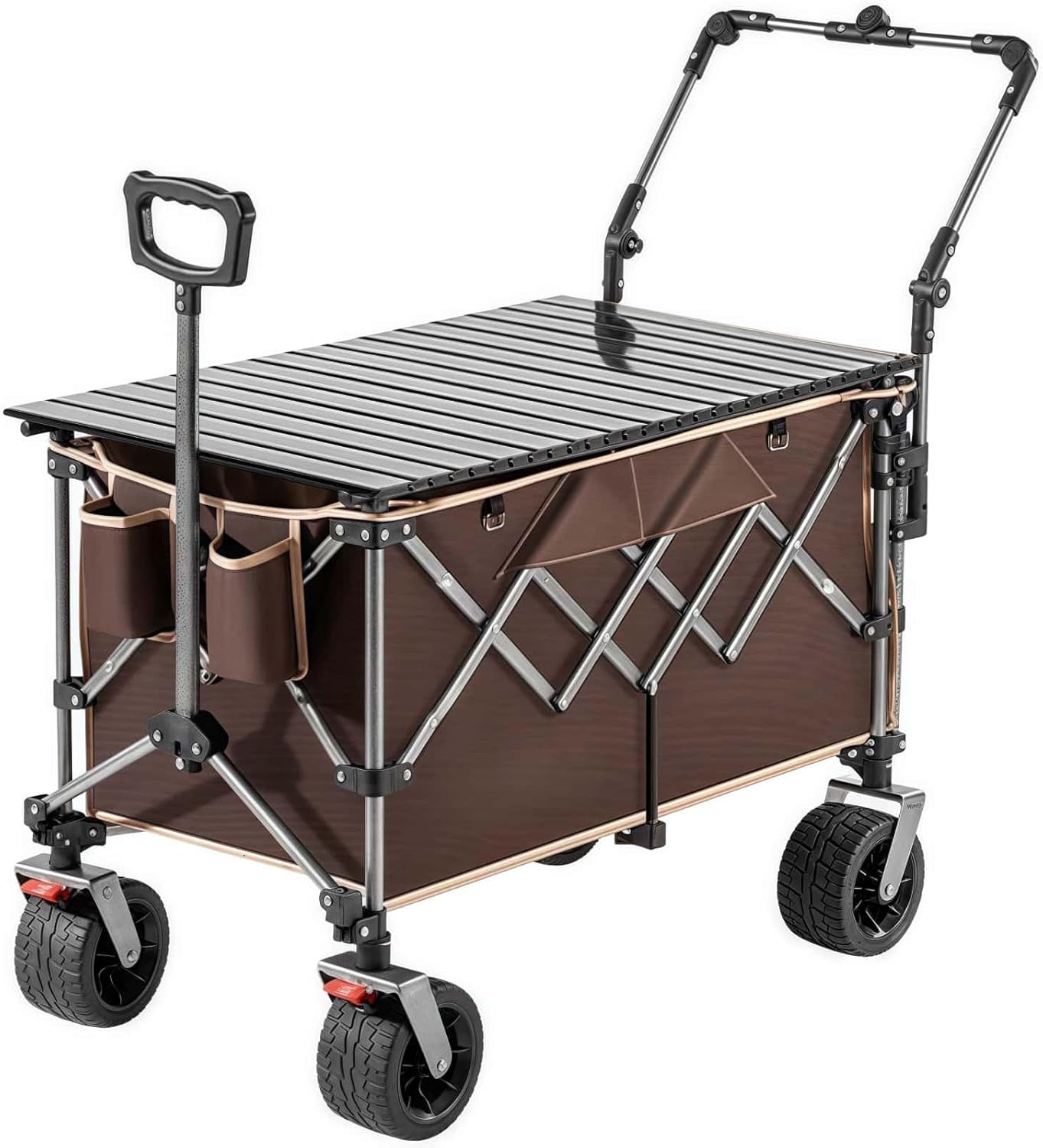 ワゴン車 キャンプ カート高耐荷 1秒撤収 ワンタッチ収束 自立収納