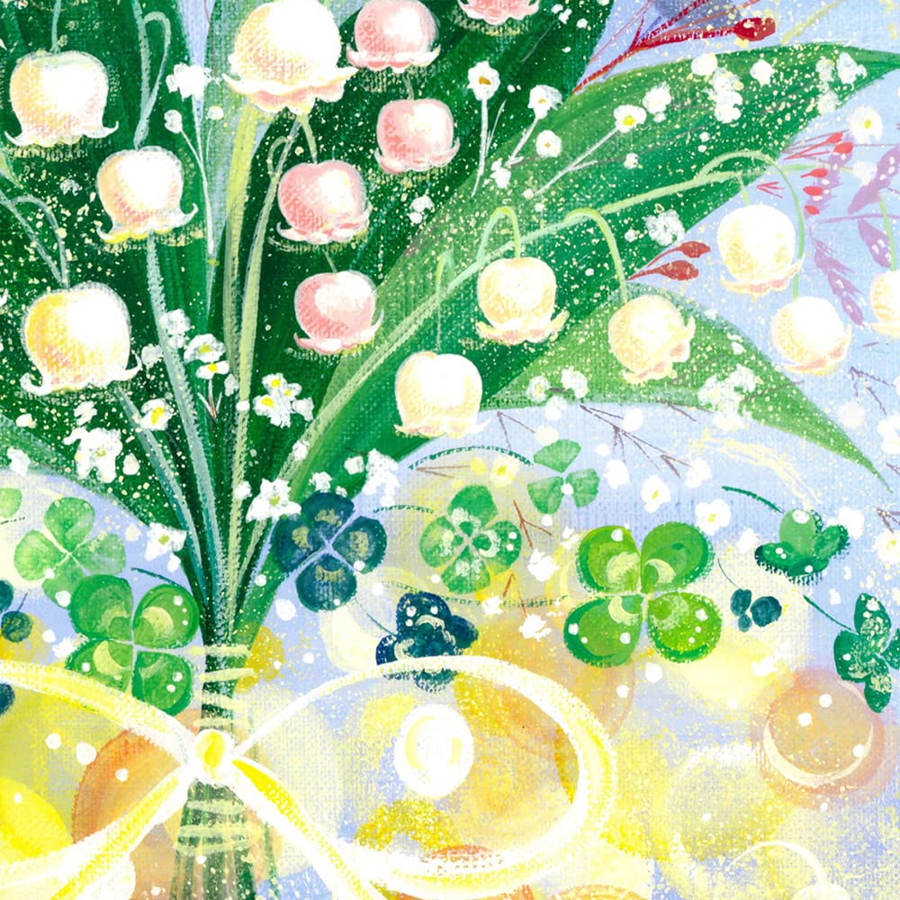 Amazon.co.jp: 絵画 すずらん 玄関 花の絵 「巡る幸せを花束に