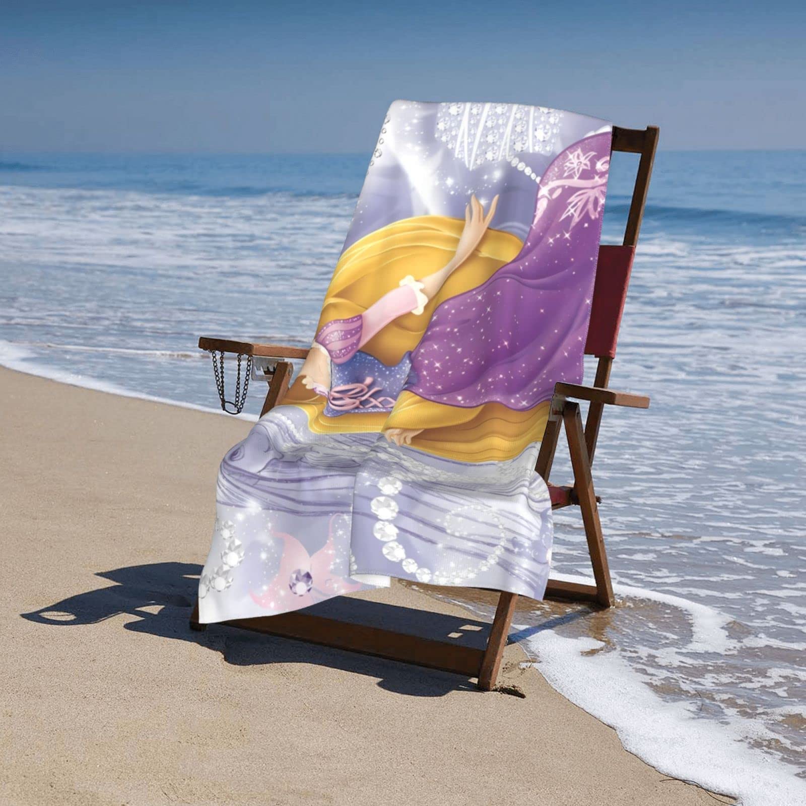 Amazon｜塔の上のラプンツェル バスタオル 大判 マイクロファイバー 速