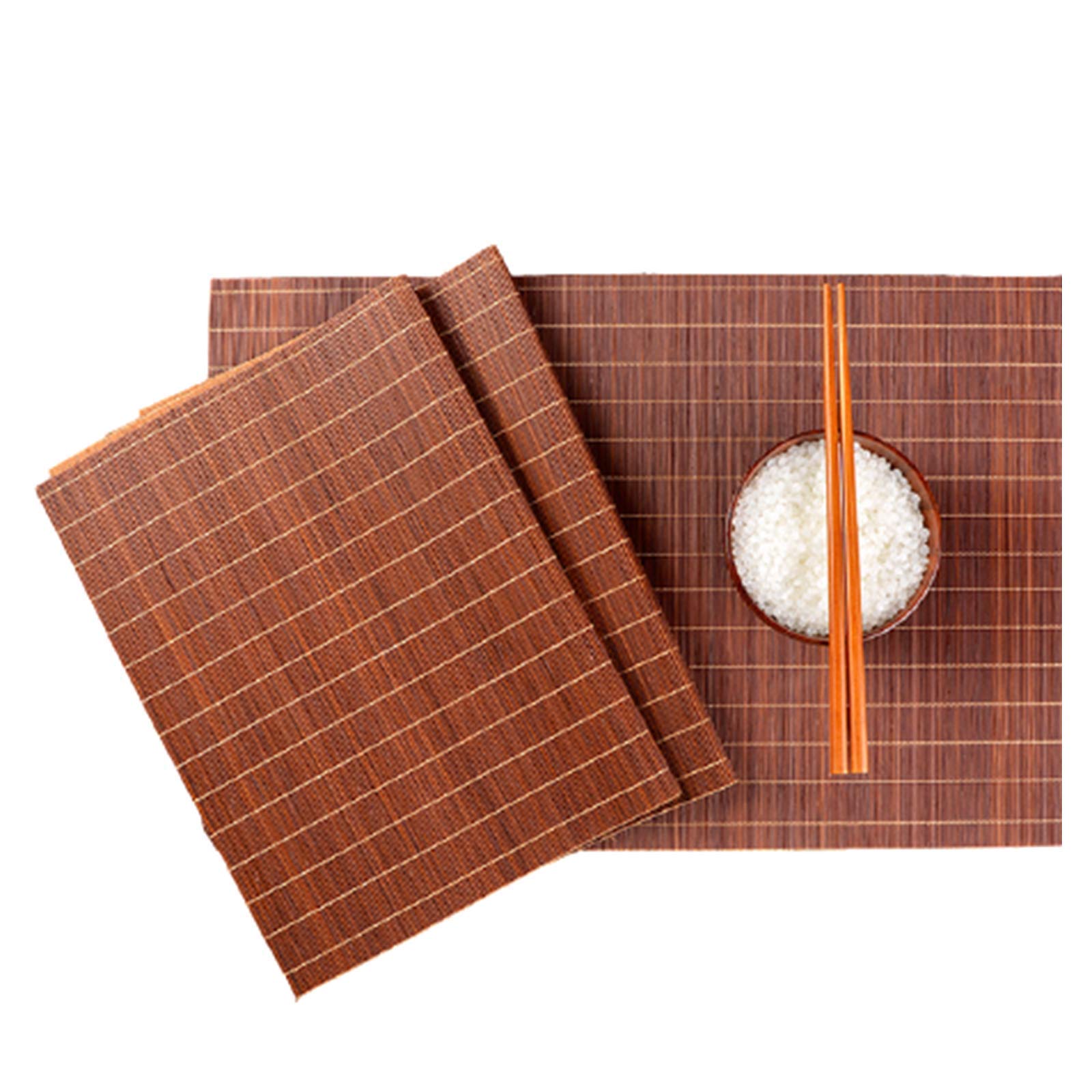 Amazon｜竹製ランチョンマット 6 枚セット 滑りにくい汚れにくい織り竹