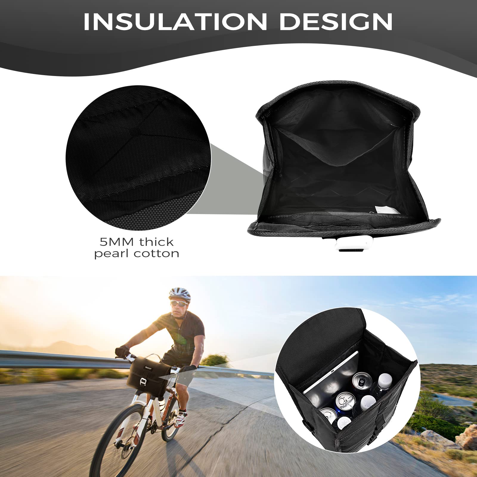 Amazon.co.jp: 自転車ハンドルバーバッグ、7L大容量自転車フロント