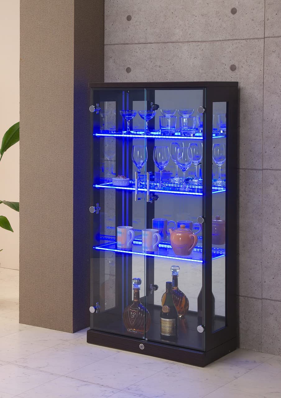 Amazon.co.jp: 鍵付き コレクションケース 低め 背面ミラー フィギュア