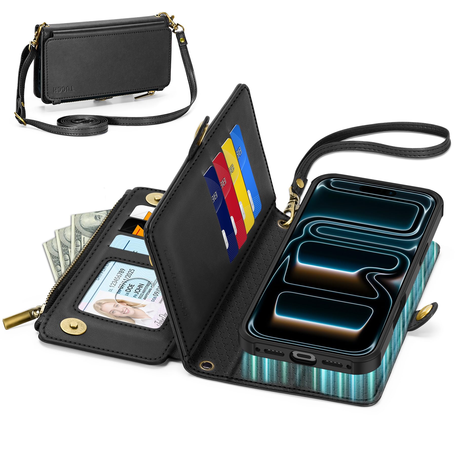 Amazon.com: TUCCH Crossbody Detachable Wallet Case for iPhone 17