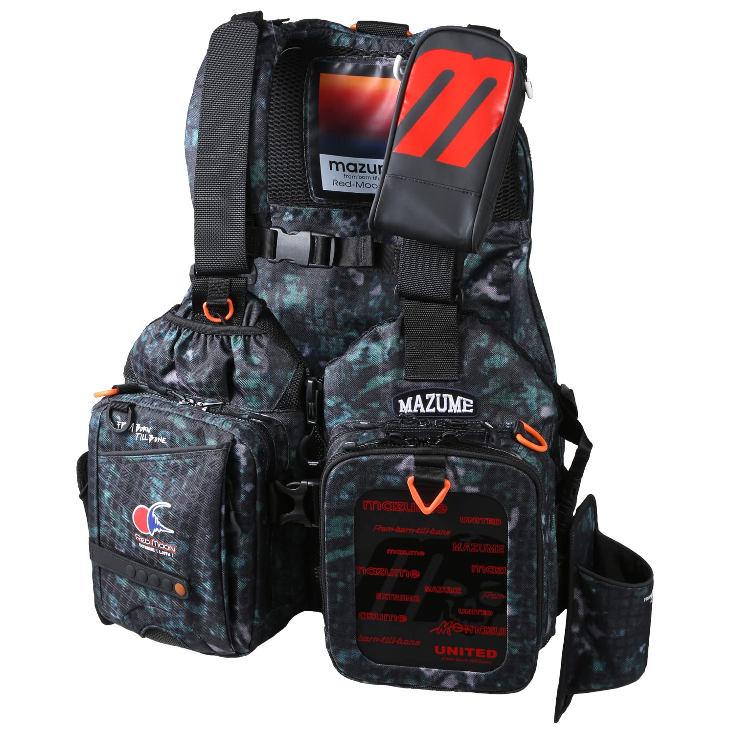 mazume Red Moon フィッシングベスト ブラック/グリーン mazume Red