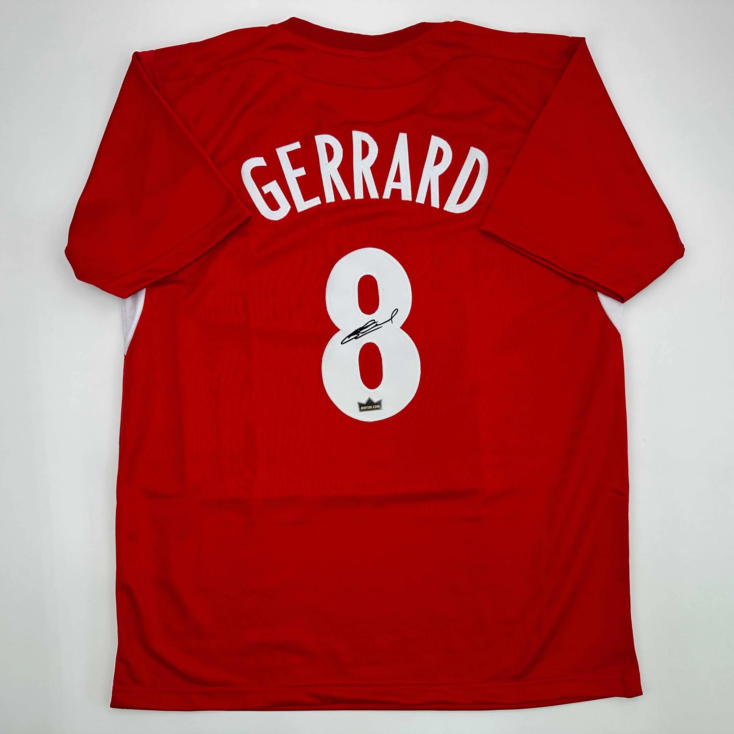 Facsimile Autographed Steven Gerrard Liverpool FC Red Reprint