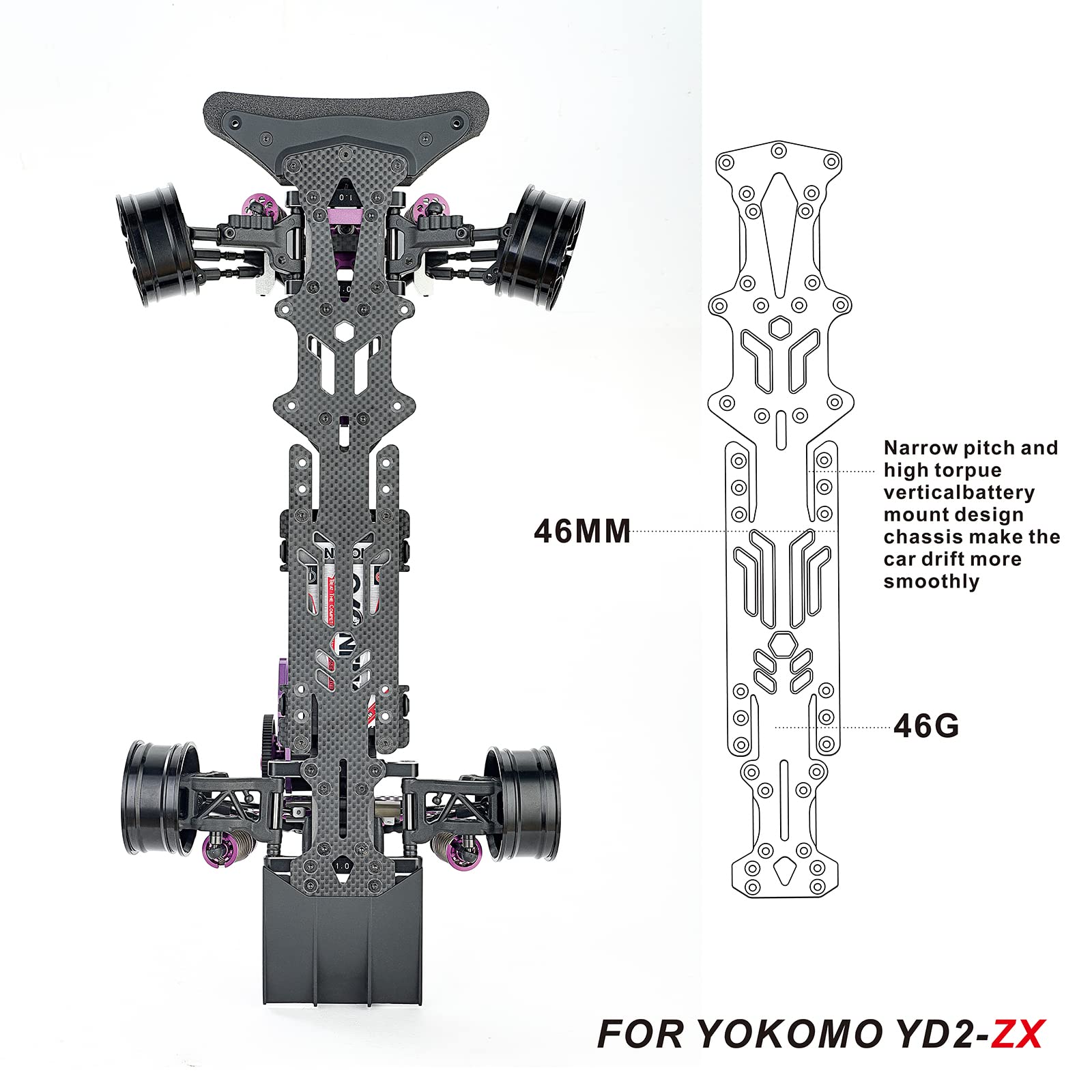 Amazon | YOKOMO YD 2-ZX 1：10ドリフト車の狭立式高牽引力炭素繊維