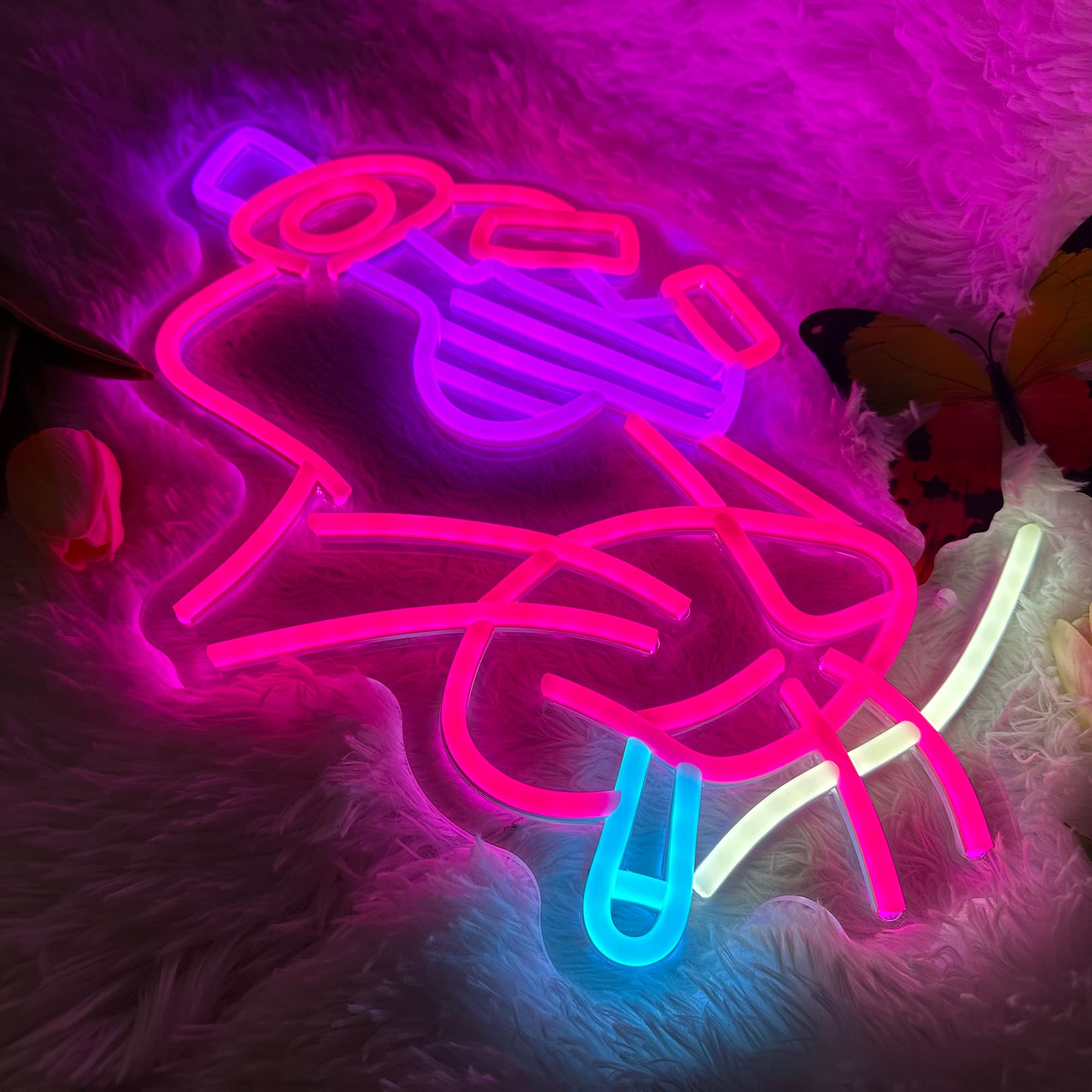 Amazon.co.jp: パンサーピンクネオンサイン、クールなアニメLEDネオン