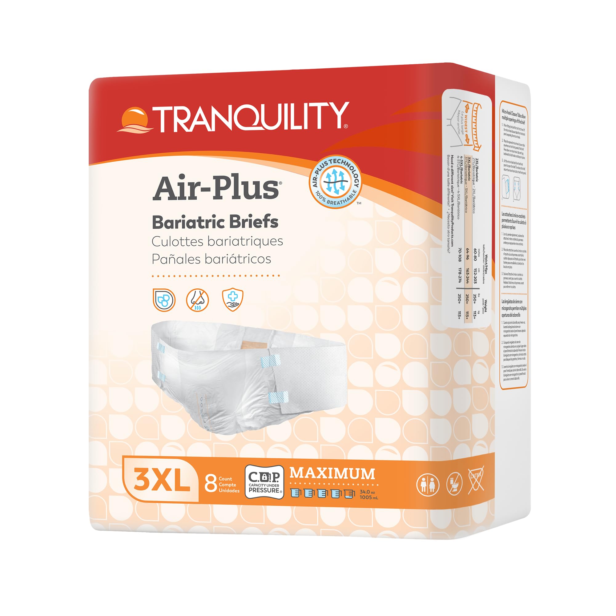 Amazon.com: Tranquility Bariatric Disposable Briefs 3X-Large with