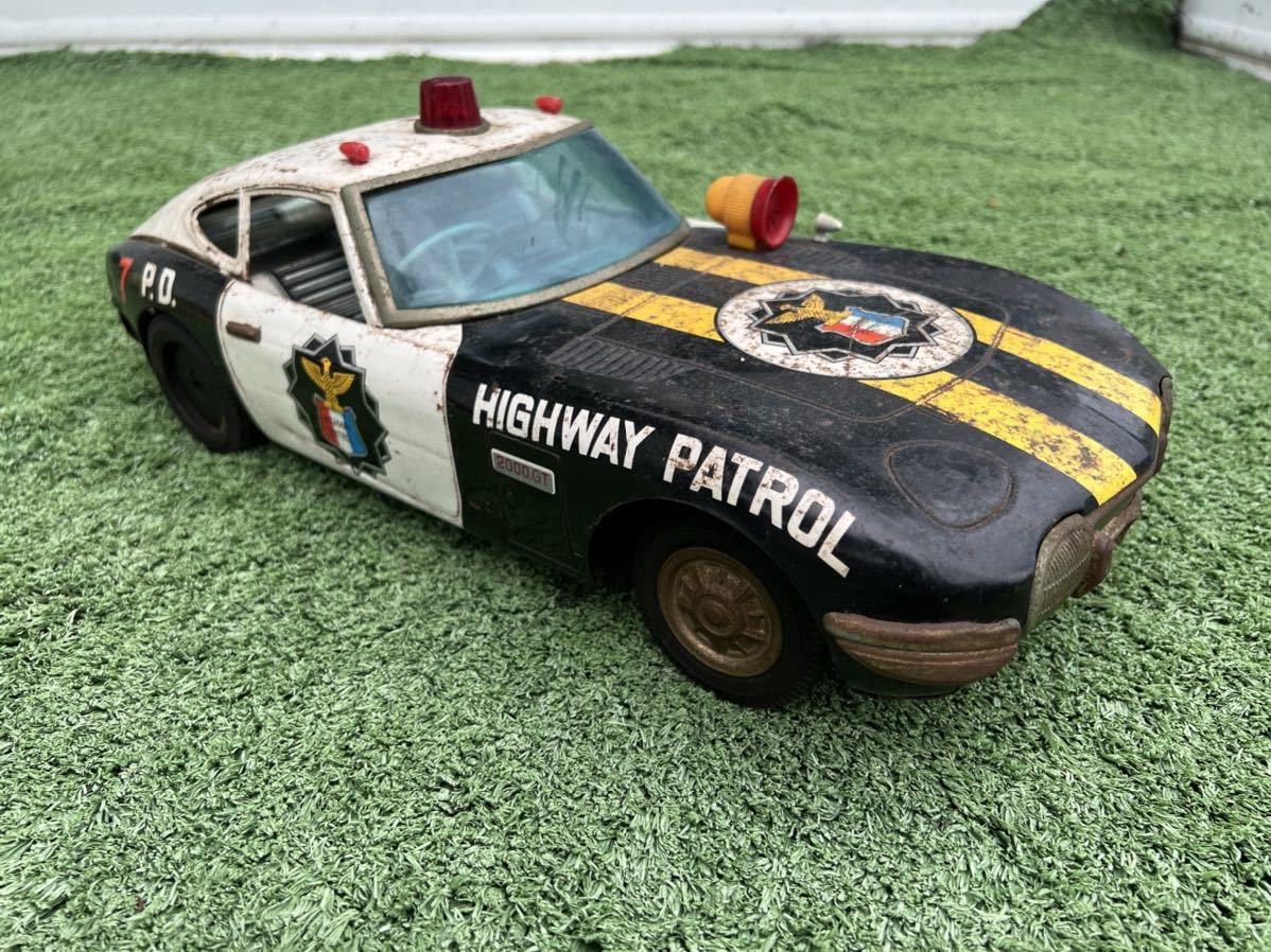 傑作!☆超希少！野村トーイ NOMURA パトカー 大型 ブリキ 玩具 箱 当時