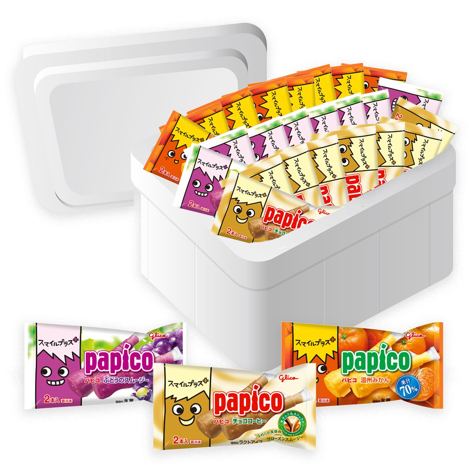 Amazon.co.jp: [冷凍] スマイルプラス＋ パピコ詰め合わせ 3種×各9個
