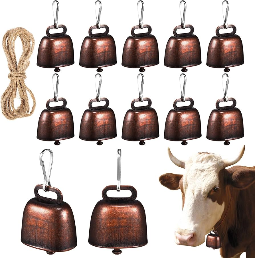 Amazon | ERINGOGO 12個 牛の鈴 カウベル 牛の大きな青銅の鐘 ペット
