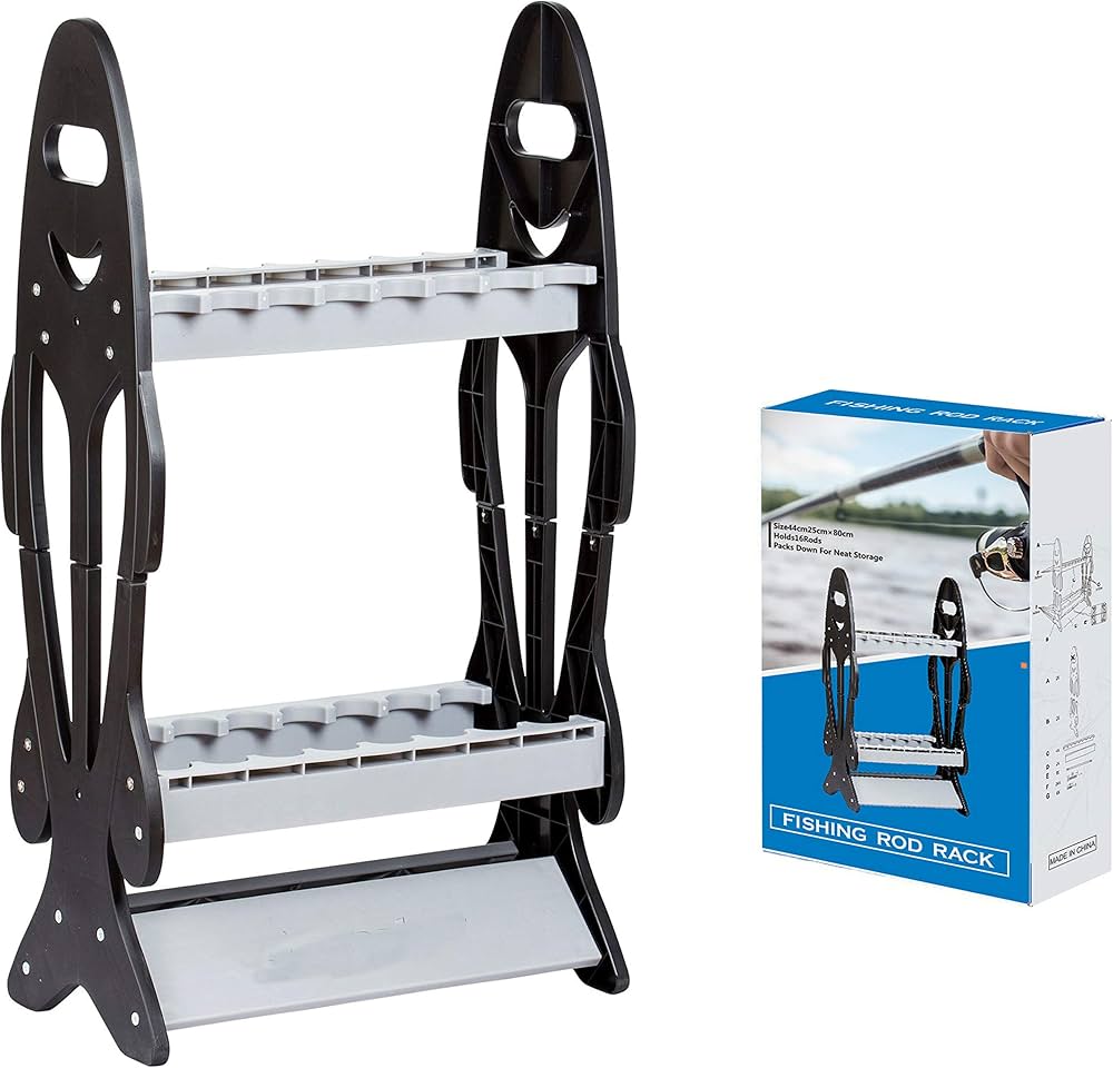 Amazon.co.jp: BQKOZFIN ロッドスタンド 16本 釣り竿用 釣り竿ラック