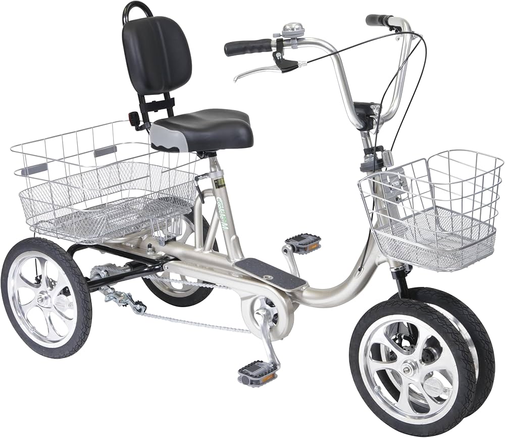 Amazon | パンクしない 四輪自転車 エアロ クークルMII シルバー 空気