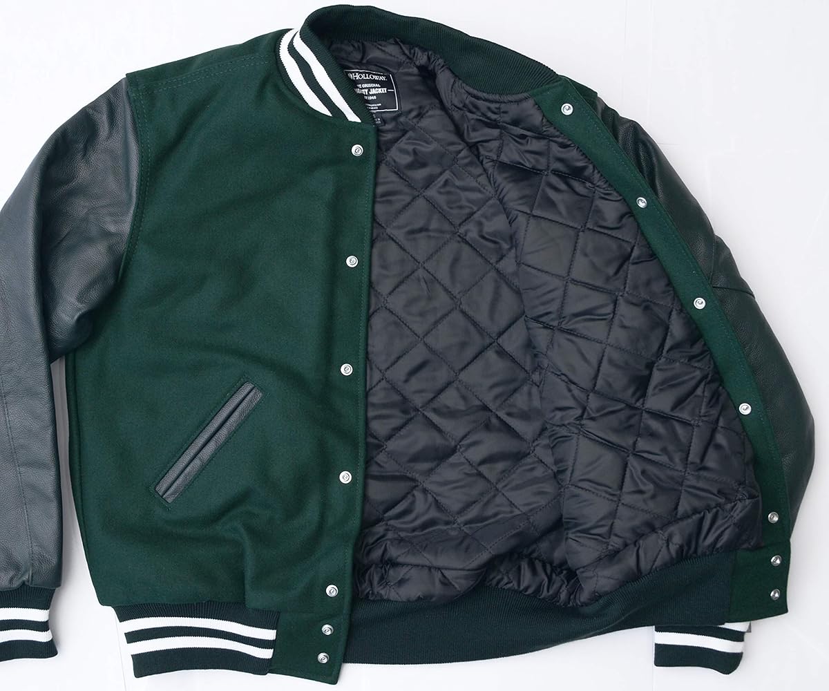 Amazon | [ホロウェイ] レザー/ウールメルトン スタジャン VARSITY