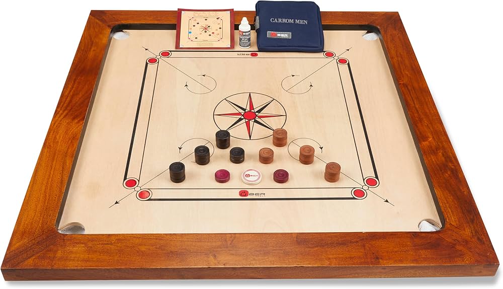 Uber Games – Tournament Carrom Board Set – 35 x 35 inch Official