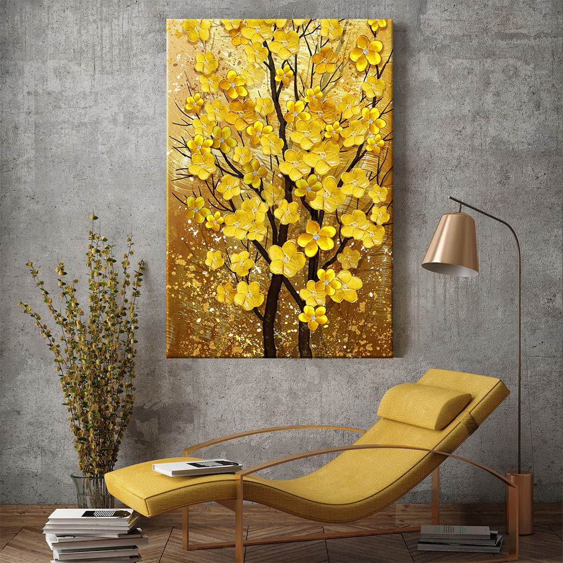 Amazon.co.jp: アートパネル 玄関 金運アップお 幸運の木風水絵