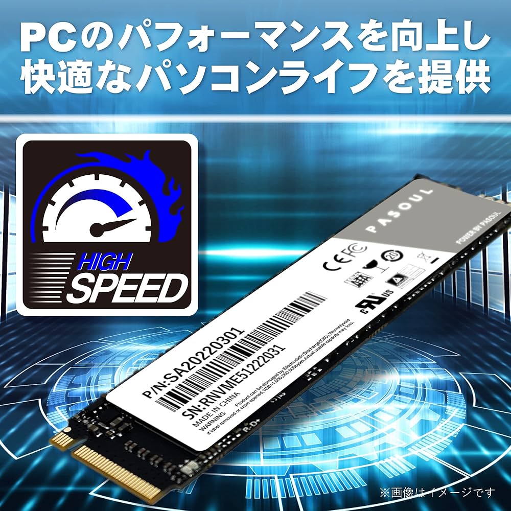 Amazon | PASOUL SSD 256GB NVMe M.2 2280 PCIe Gen 3.0 x2 3D TLC 省
