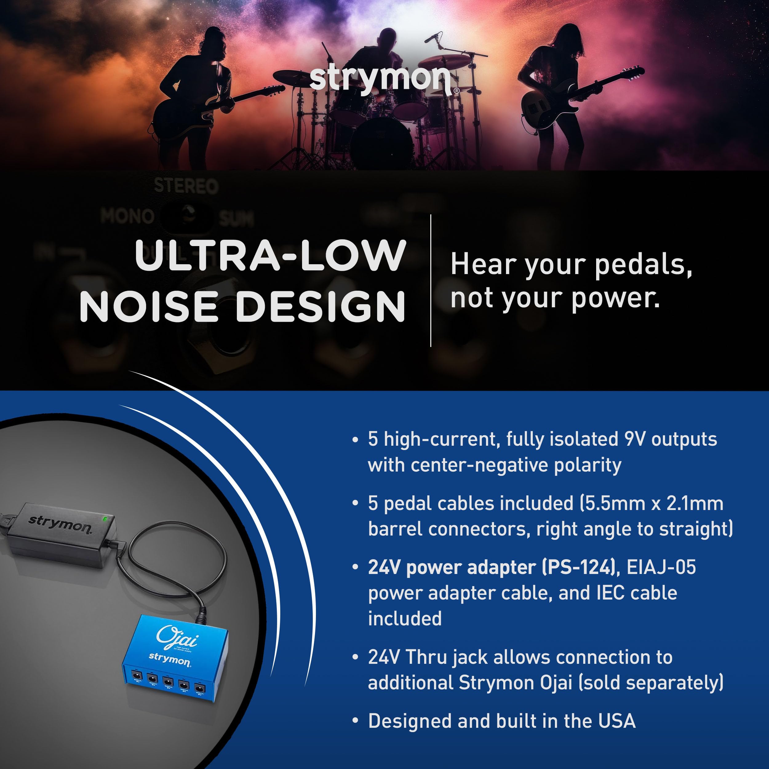 Amazon.com: Strymon Ojai Guitar Effects Pedal Power Supply For