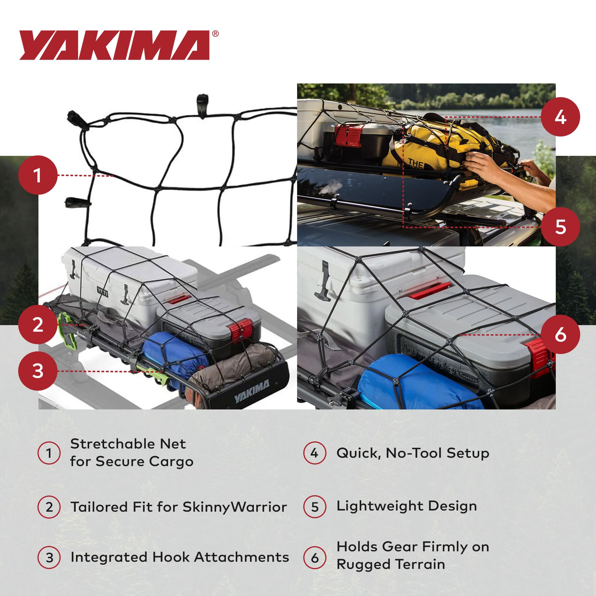 Amazon.com: Yakima 1.09 Pound Custom Fit Cargo Basket Stretch Net