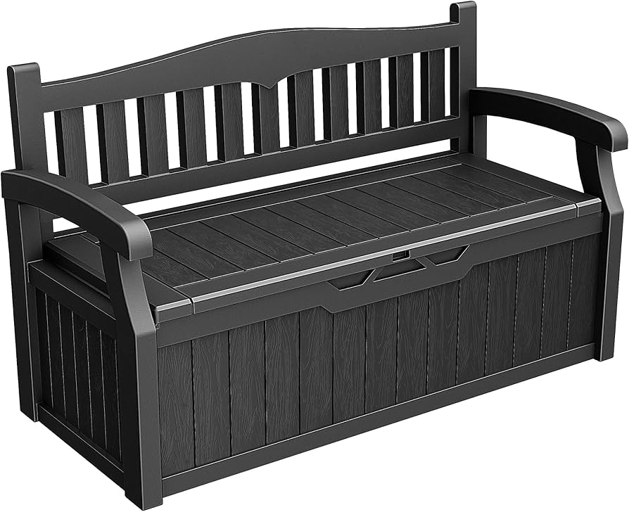 Amazon | Alebert｢アレベルト｣ 物置 収納ベンチ 屋外 302L大容量