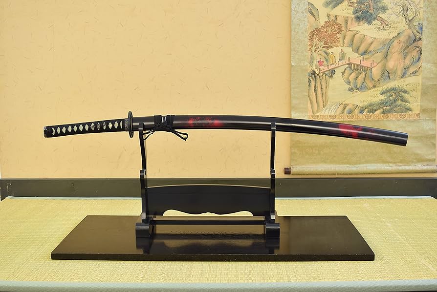 Amazon.co.jp: しのびや 模造刀 マーブル 赤 大刀 (刀・鞘・刀拭クロス