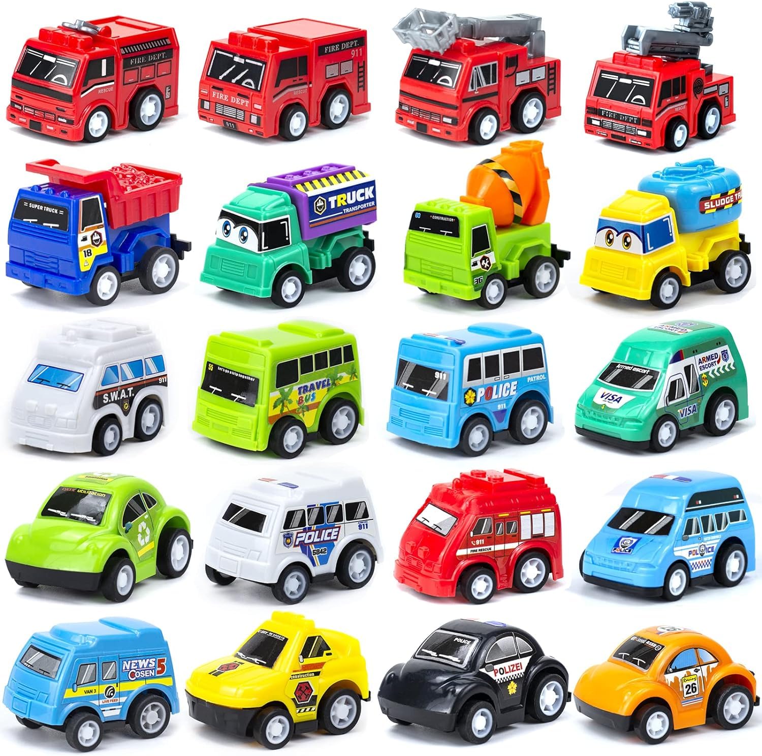 Amazon.co.jp: Huang Yem 20個 ミニカー 建設車両 車 ショベルカー 超