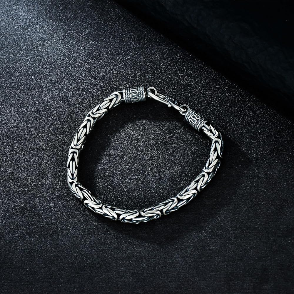 Amazon.com: CEKAMA Thick Sterling Silver Byzantine Link Curb Chain