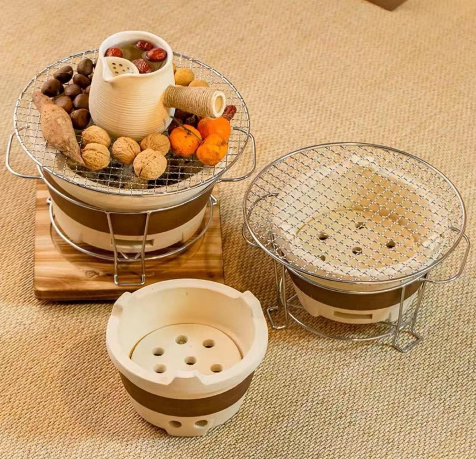 Amazon.co.jp: 七輪 バーベキュー 炭火焼き バーベキュー 炭火焼 卓上