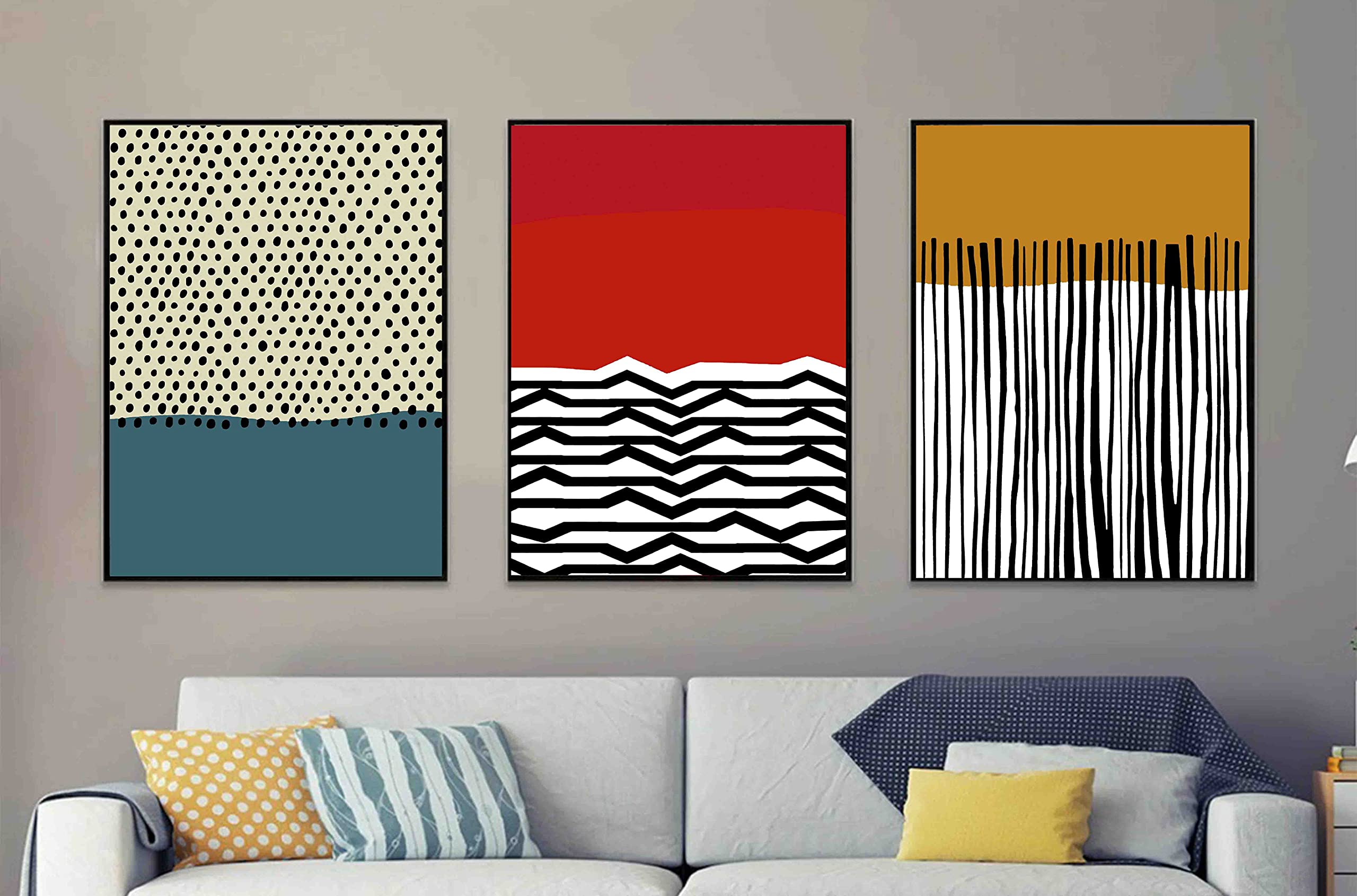 Amazon.co.jp: Century モダン カラフル 幾何学模様 抽象画 ミッド