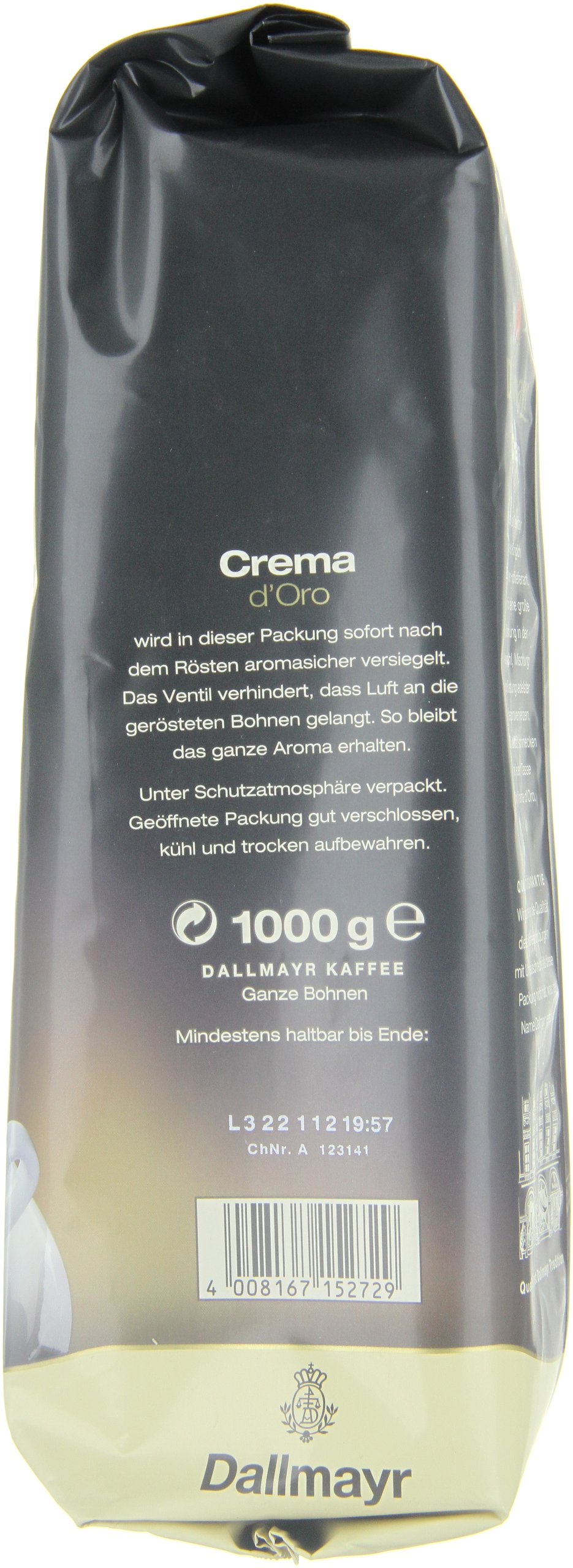 Amazon.com : Dallmayr Crema d'oro mild und fein in Bohne, 1er Pack