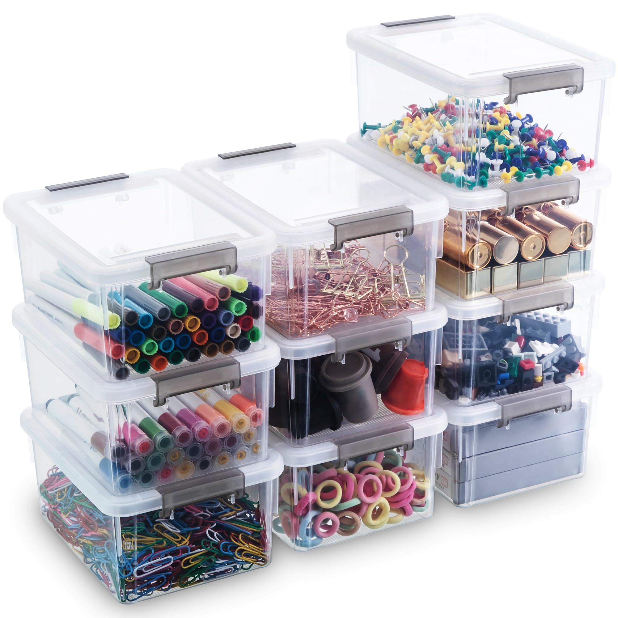 Amazon.com - Citylife 1.3 QT 10 Pack Small Storage Bins Plastic