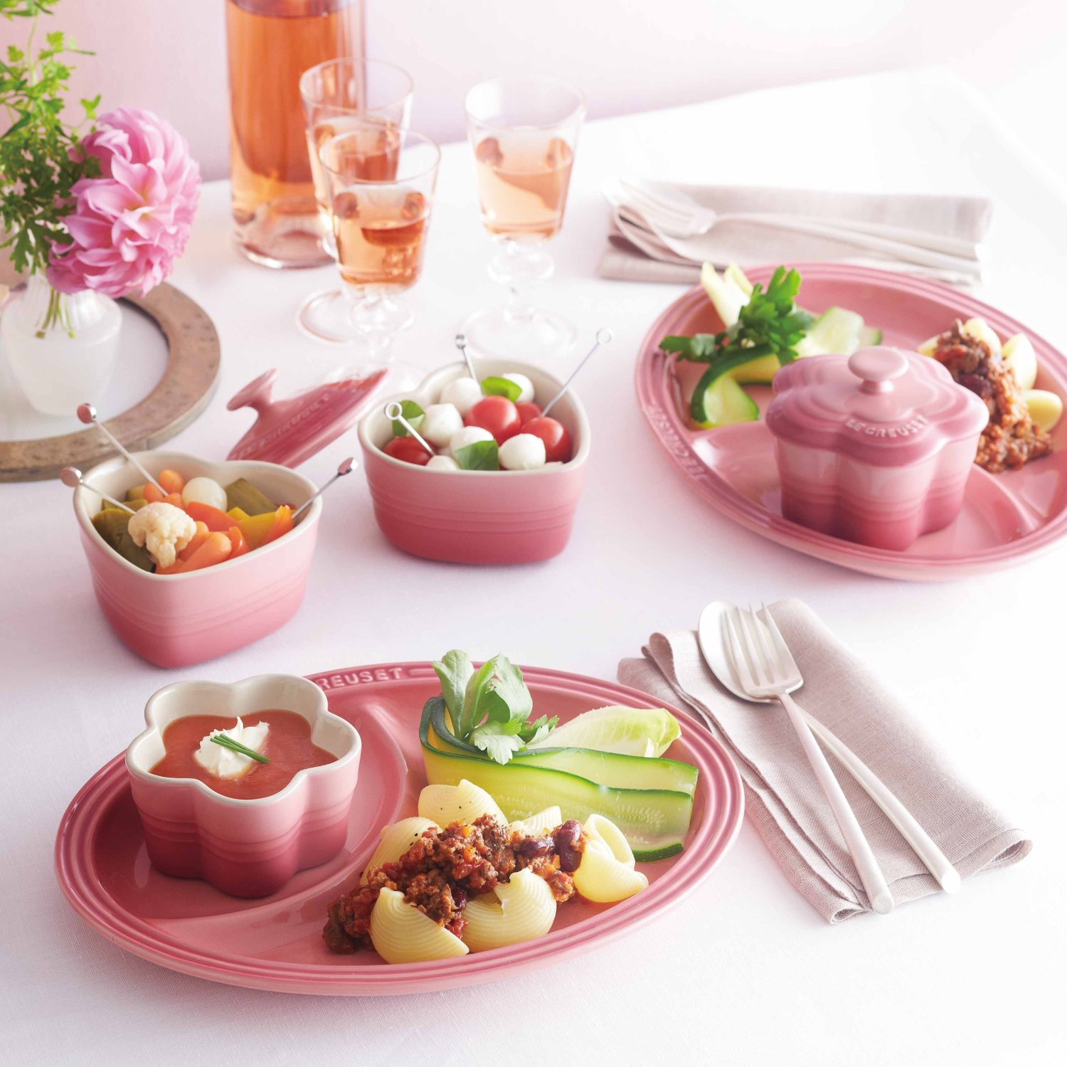 Amazon｜ルクルーゼ ラムカン フルール S フタ付き 耐熱 容器 ローズ