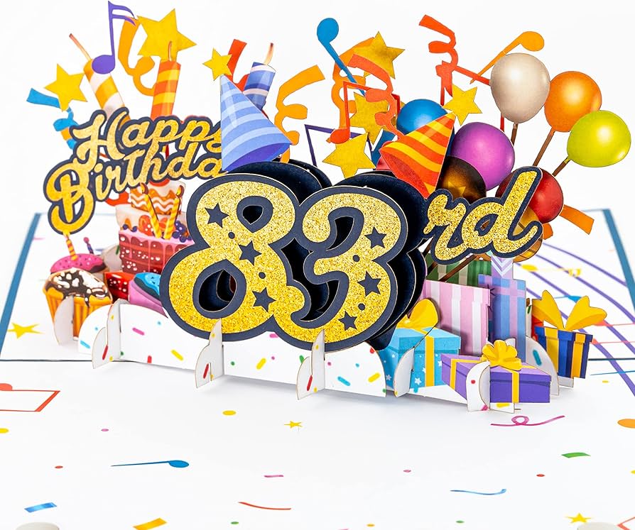 iGifts And Cards Happy 83rd Blue Birthday 3D Pop Up Greeting Card