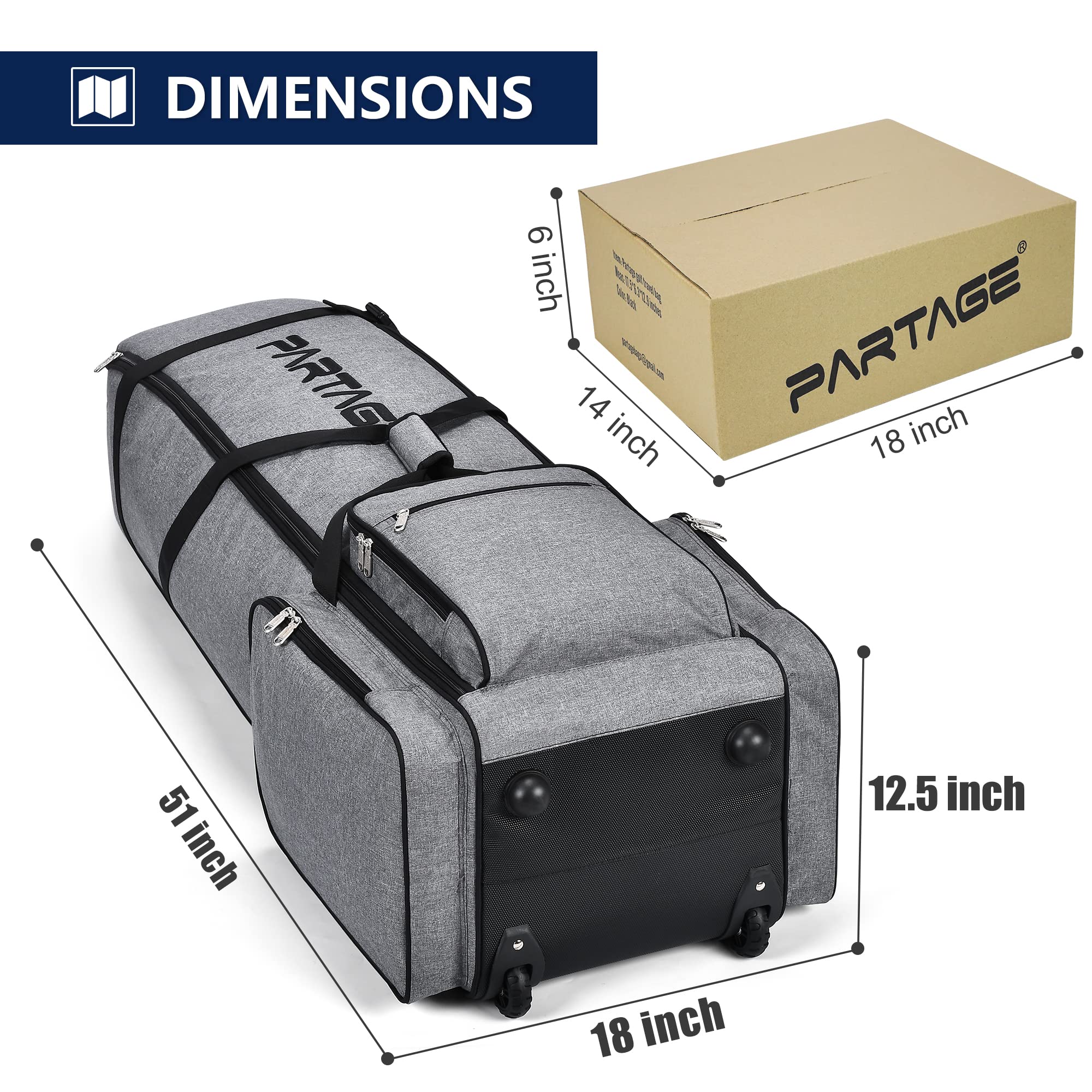 Amazon | Partage ゴルフトラベルバッグ ホイール付き ゴルフトラベル