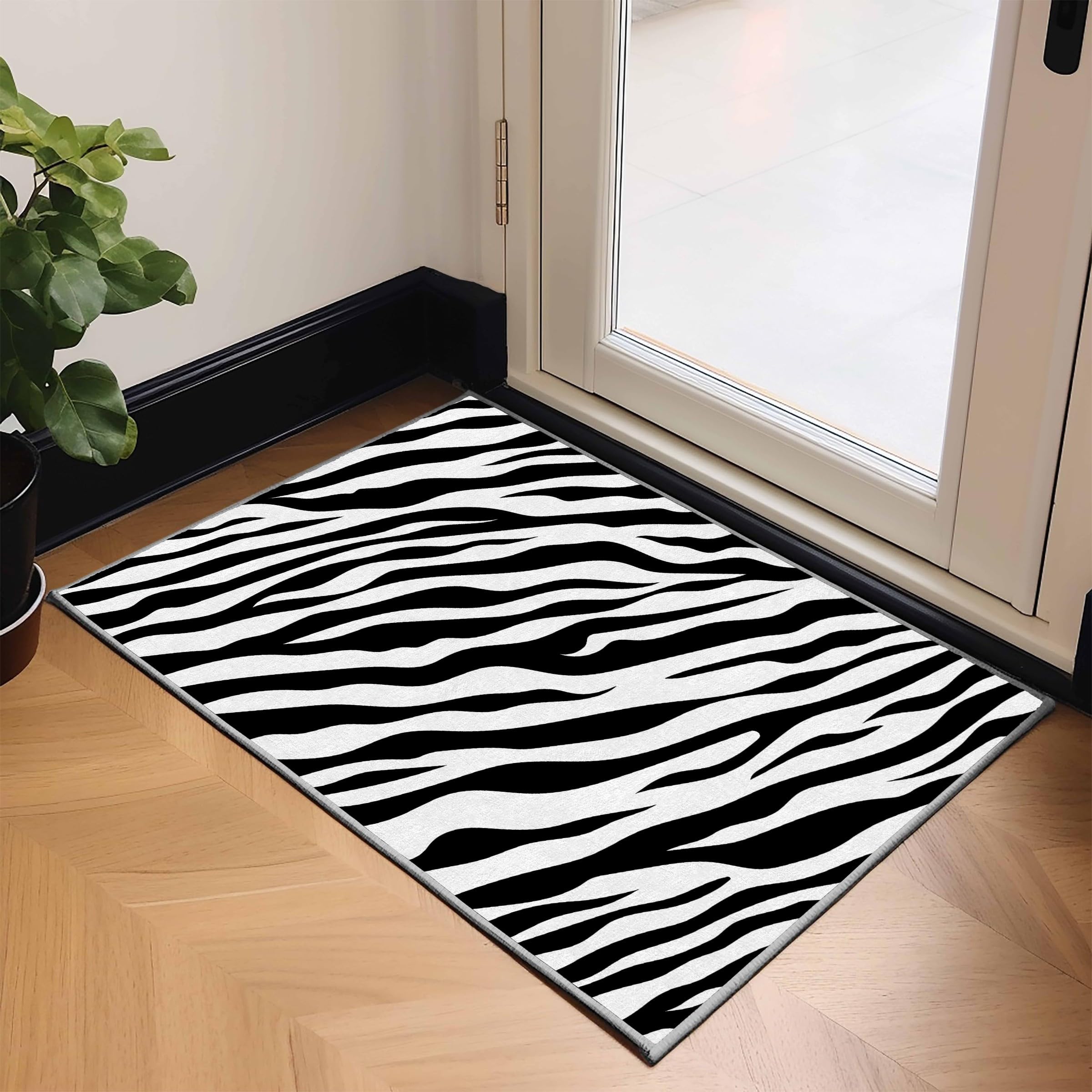 Amazon | カーペット ゼブラ柄 長方形 1畳 虎皮模様柄 ラグマット洗濯