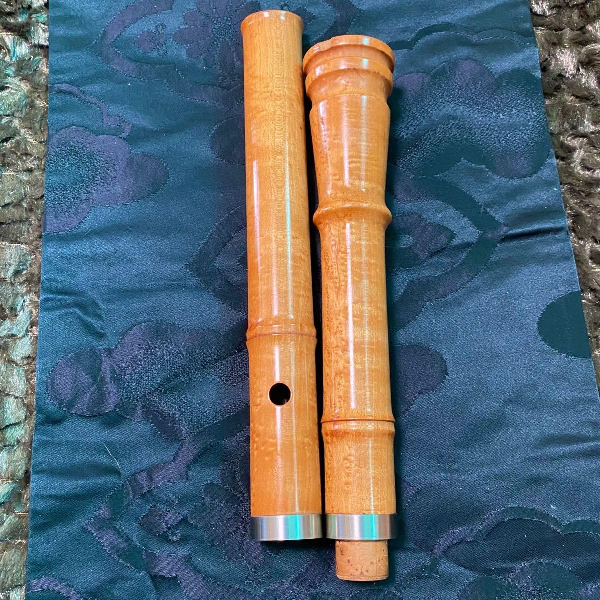 尺八 琴古流 在銘 一尺五寸管 中継ぎ 銀巻 銀三線 【音出し確認済み