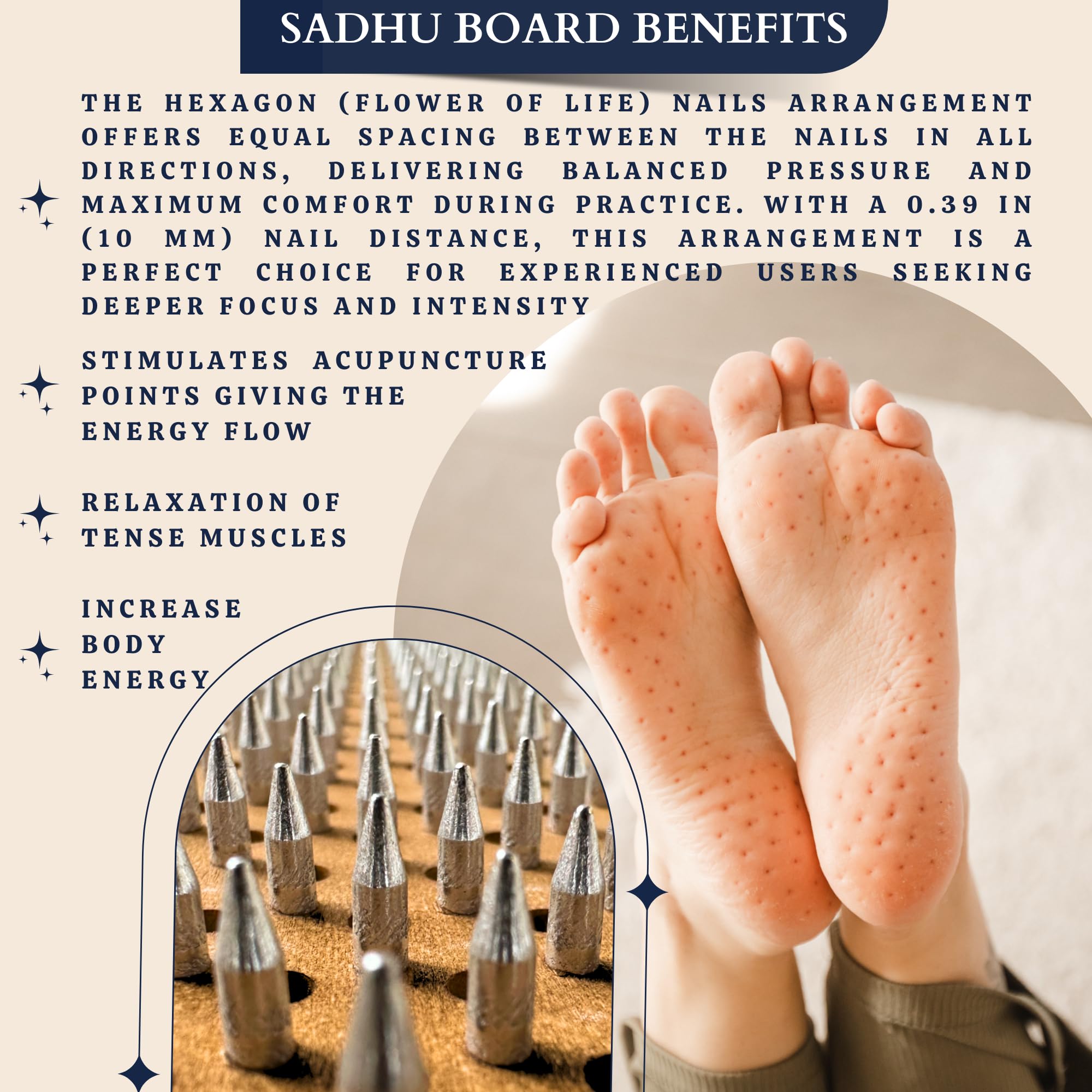 Amazon | TENGRY サドゥボード Sadhu Board 木製 足用ボード 釘 10mm