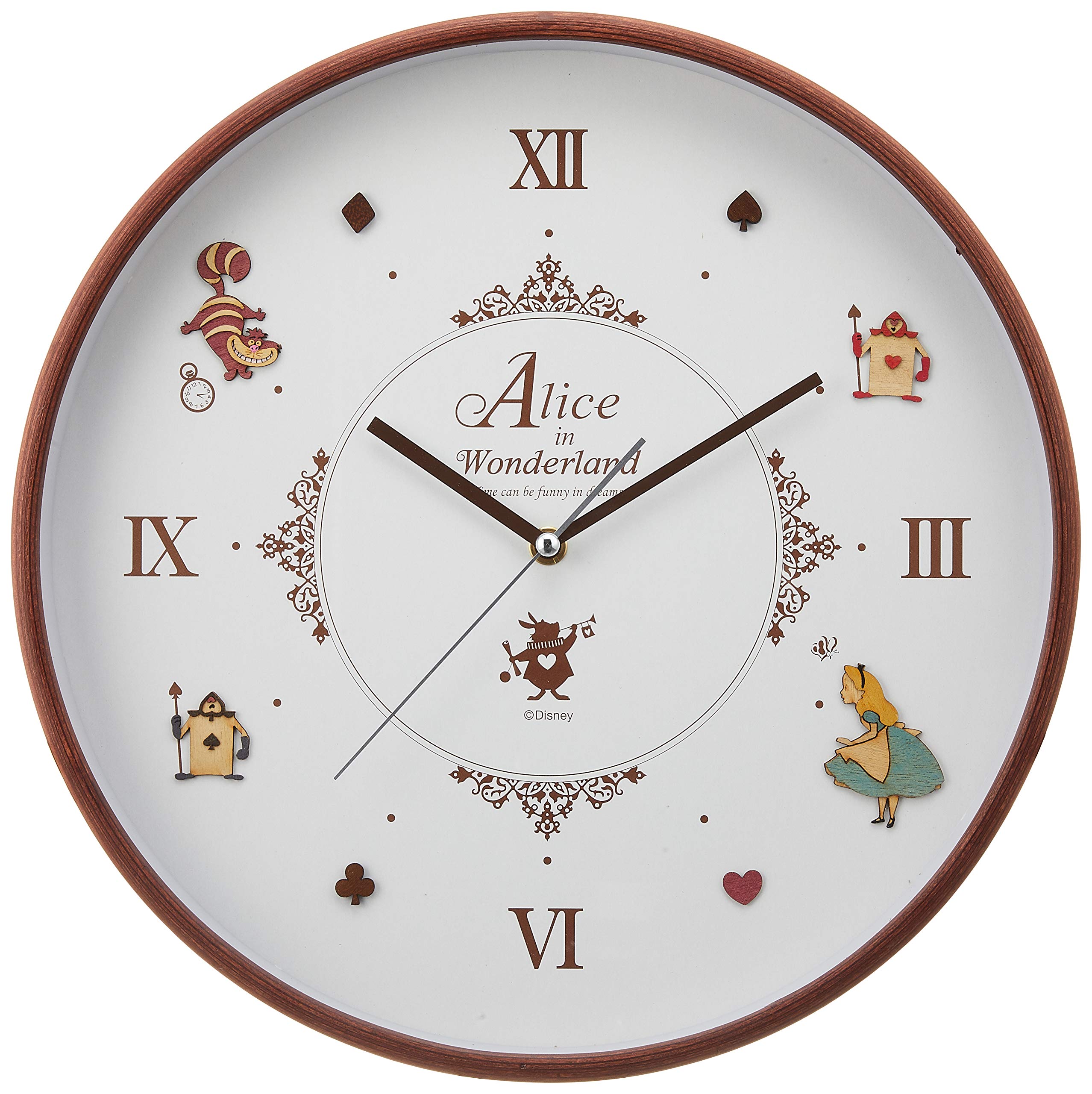 Amazon.co.jp: ディズニー ウッドパーツクロック 壁掛け時計 アリス