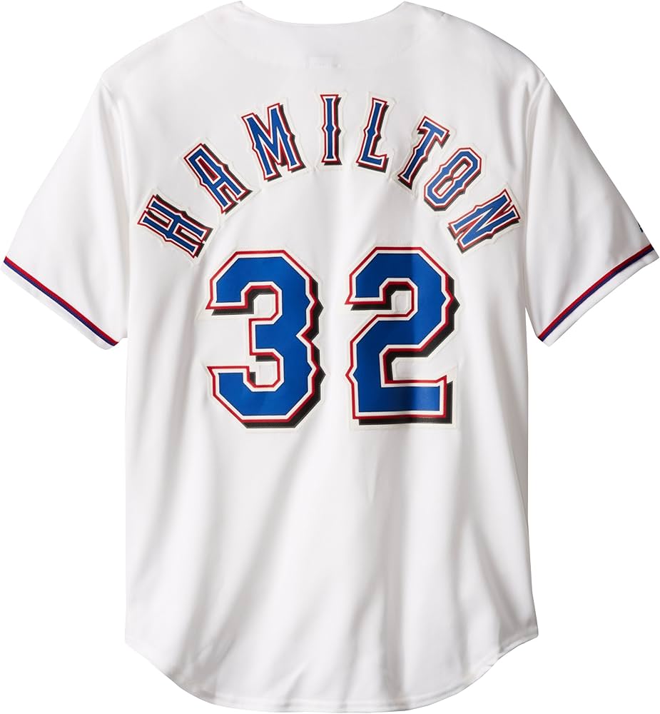 MLB Men's Texas Rangers Josh Hamilton White Home Short Sleeve 6