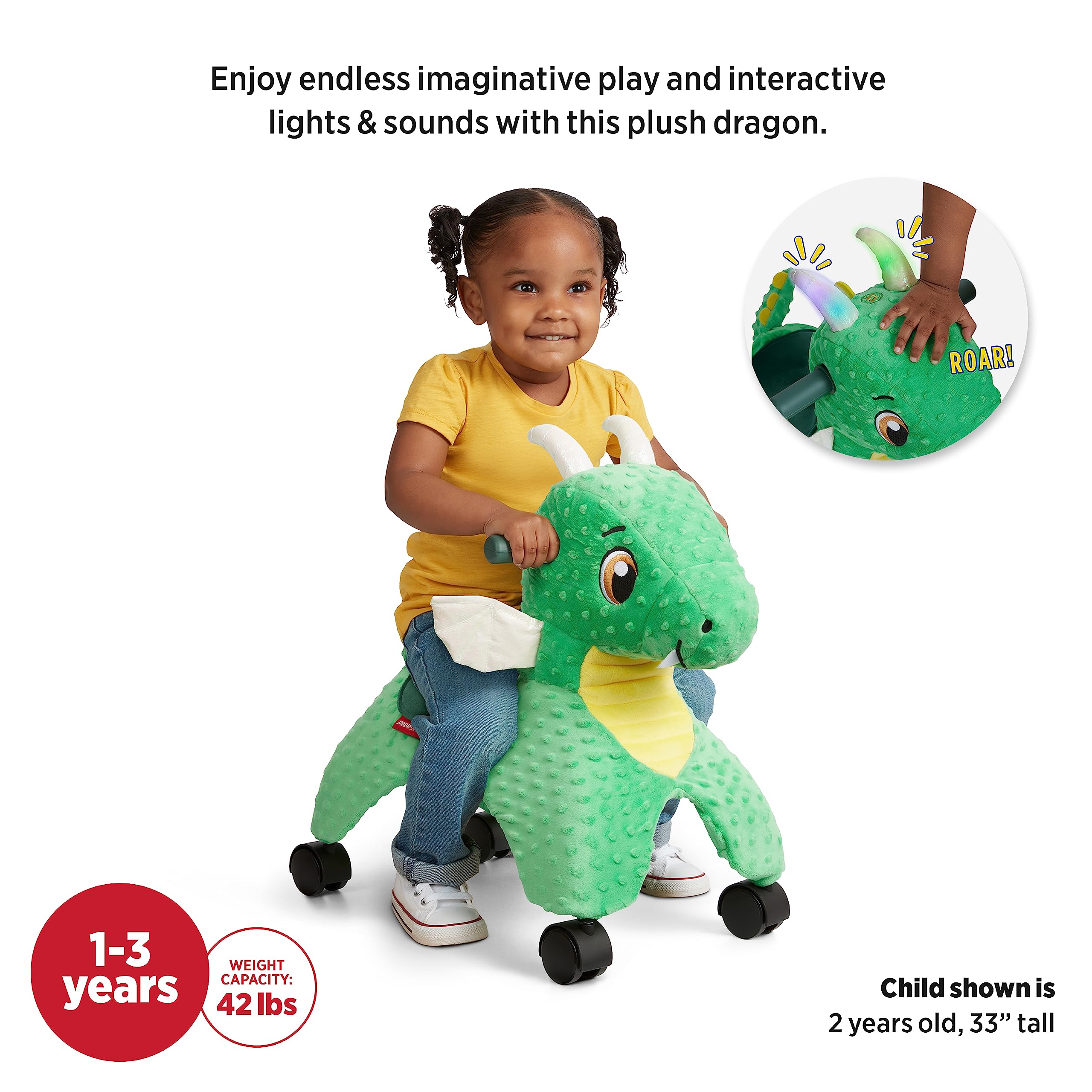 Amazon.com: Radio Flyer Jade The Magical Touch Dragon Ride On